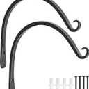 FEED GARDEN 2 Pack 10 Inch Hanging Plant Bracket Wall Hooks Decorative Plant Hangers for Outdoor Hanging Bird Feeders, Wind Chimes, Plant Baskets, Black