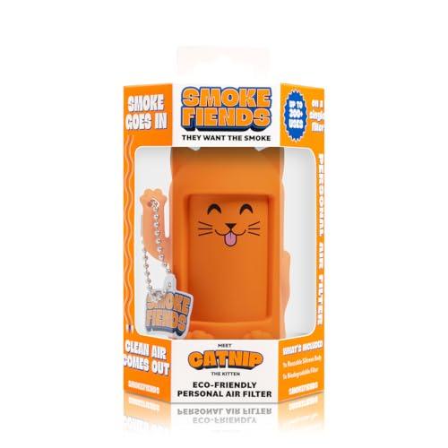 SmokeFiends Portable & Eco-Friendly Personal Air Filter | Discreet HEPA & Carbon Filtration | Biodegradable & Up to 300+ Uses | Keychain Design for On-the-Go Freshness (Catnip)