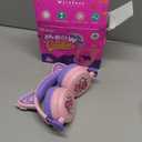 iClever Kids Bluetooth Headphones, Light Up Cat Ear,60H Playtime, USB C Fast Charging, Safe Volume 74/85dBA, Bluetooth 5.3,Toddler Headphones Wireless for iPad Tablets Travel, Meow Cookies Peach Pink, Peach Pink-Wireless