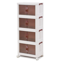Stackable Storage Organiser - Space-Efficient Plastic Storage Bin with Doors