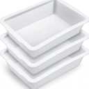 Remerry 3 Pack Polypropylene Containment Tray 15" L x 10.8" W x 4" H Rectangular Lab Tray for Sterilizing and Drying Laboratory Supplies, Durable and Temperature Resistant Plastic