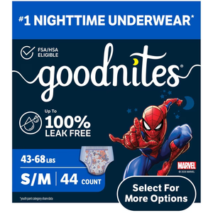 Goodnites Boys Absorbent Disposable Nighttime Bedwetting Underwear, S/M, 33 Count, 3 packs