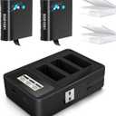 2 Pack Replacement Battery for Gopro Hero 8 Quick Charger Accessories with Digital Monitor 1800mAh Batteries Compatible with GoPro Hero 8 Black Hero 7 Black Hero 6 Black Hero 5 Black