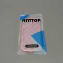 NITITOP Compatible with iPhone 12 Pro Max Case Cute Clear Curly Wavy Frame Shape Aesthetic Checkerboard Checkered Pattern for Women Girls Shockproof Soft TPU 2 in 1 Protective Phone Cover - Pink