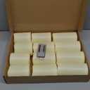 Enido Flameless Candles LED Candles Candles(D: 3" x H: 4" 5" 6") Battery Operated Plastic Pack of 12 Pillar