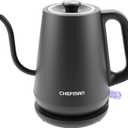 Chefman Gooseneck Electric Kettle, 0.8L Pour Over Tea Kettle for Coffee and Tea, One-Touch Operation, Boil-Dry Protection, Auto Shut-Off, Ultra-Fast Hot Water Boiler  Black