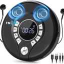 Portable CD Player with 2000mAh Rechargeable Battery, Personal Walkman CD Player for Car with AUX, CD Discman Player with Headphone, USB Port, Dual Speaker, FM Transmitter, Anti-Skip Protection, Backlight