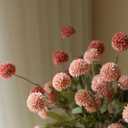 1 Piece Laelfe Artificial Flower Pompon Mum, Silk Small Fake Chrysanthemum Ball with Stem, Faux Kiku Flowers Decor for Wedding Filler DIY Bouquet Centerpieces Arrangements Shower (Pink)