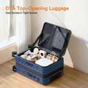 Expandable Lightweight PC Hard Shell Suitcase, 20-inch Luggage with TSA Lock, Top Opening & Cup Holder - Ideal for Business Travel Suitcase (Blue, Carry-on 20-Inch)