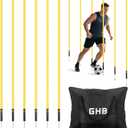 GHB Agility Poles 6 Pack 6ft Sports Soccer Training Poles,Detachable Speed Training Equipment Football Accessories