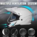 TRIANGLE Dual Sport Motorcycle Helmet Dirt Bike Helmets ATV Full Face Helmet for Adults Men with Internal Sunshield DOT Approved