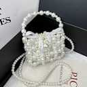 Luxury Pearl Bag Chain Bag Purse, Artificial Pearl Clutch Crossbody Handmade Bags, Evening Bags for Party Wedding Bridal Party Travel Prom 15