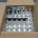 Cedilis 36 Pack Small Glass Bottle, 3oz Glass Woozy Bottle, Empty Mini Hot Sauce Bottles, Clear Liquor Bottles with Shrink Capsule, Black Screw Caps, Dripper Insert