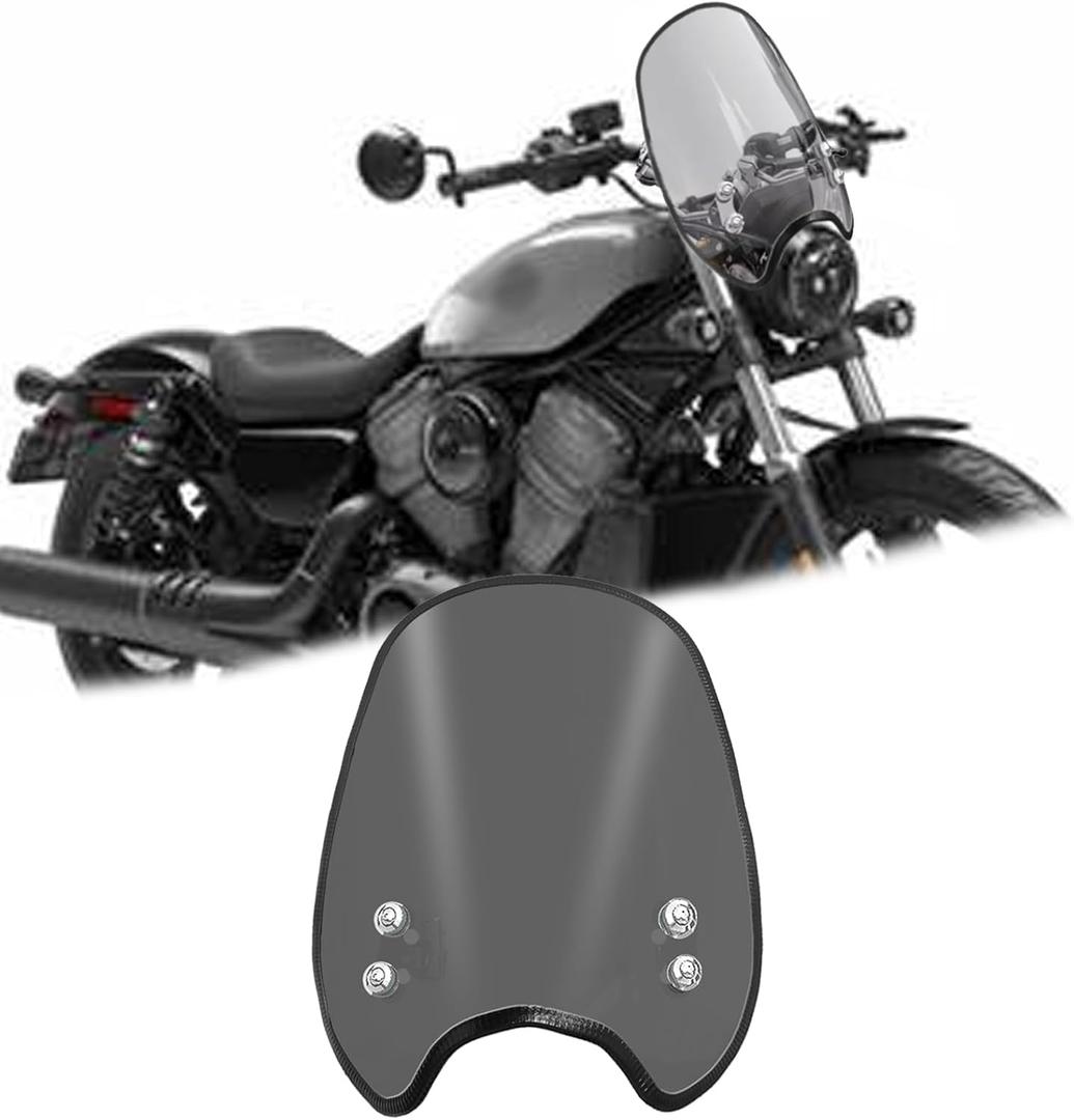 For Sportster Nightster RH 975 RH975S Special 2023-2026 Motorcycle windshield air fairing wind deflector, handlebar windshield Motorcycle accessories (black,Smoke Gray)