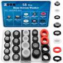 ZDBB 58 PCS Shower Head Garden Hose Screen Filter Gasket.Stainless Steel Water Filter Hose Washer Kit for 1/2,3/4 Inch Plumbing Faucet Screen Fittings and 5/8" Washing Machine Inlet Line Connection