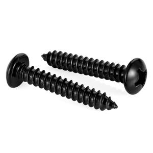 Mellewell #10 x 2" Pan Head Self Tapping Screw, Pan Head Sheet Metal Screws Wood Screws, Black Finish Stainless Steel 304 (18-8), 50 Pack