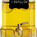 1.3 Gallon Beverage Dispenser with Stand,Stainless Steel Spigot-Lemonade Drink Dispenser for Parties and Weddings,Ideal for Juice,Coffee,Sangria