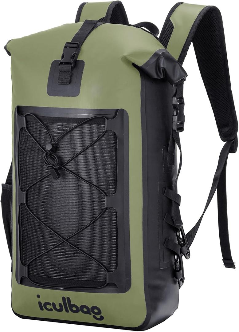 Dry Bags Waterproof Backpack for Women Men Travel Dry Bag Backpack Warterproof Bag for Kayaking Beach Boating 30L/40L (Armygreen)