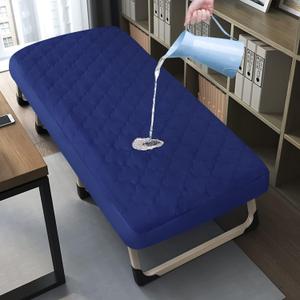 Cot Mattress Pad Protector Waterproof, Quilted Cot Size Mattress Cover 30" X 75" X 10" Fitted for Narrow Twin/Camp Bunk/Rvs Bunk/Guest Beds, Deep Pocket Mattress Topper, Navy (Cover Only)