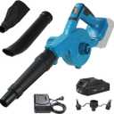 NEWONE Small Leaf Blower Cordless Compatible with Makita 18V Battery,157MPH/64CFM Lightweight Mini Hand Electric Leaf Vacuum for Lawn Care with Battery and Charger,2 Speed