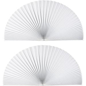 2 PCS Arch Window Light Filtering Pleated Shade Blinds for semi-Circle Arch Window, 60%-70% Shade, Easy to Cut and Install, 72" x 36", White