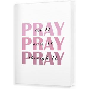 Pink Christian Photo Album 4x6, Pray on Over Through It 18 Pockets Small Picture Memory Book Photo Album Keepsake for Graduation Wedding Anniversary Travel Vacation