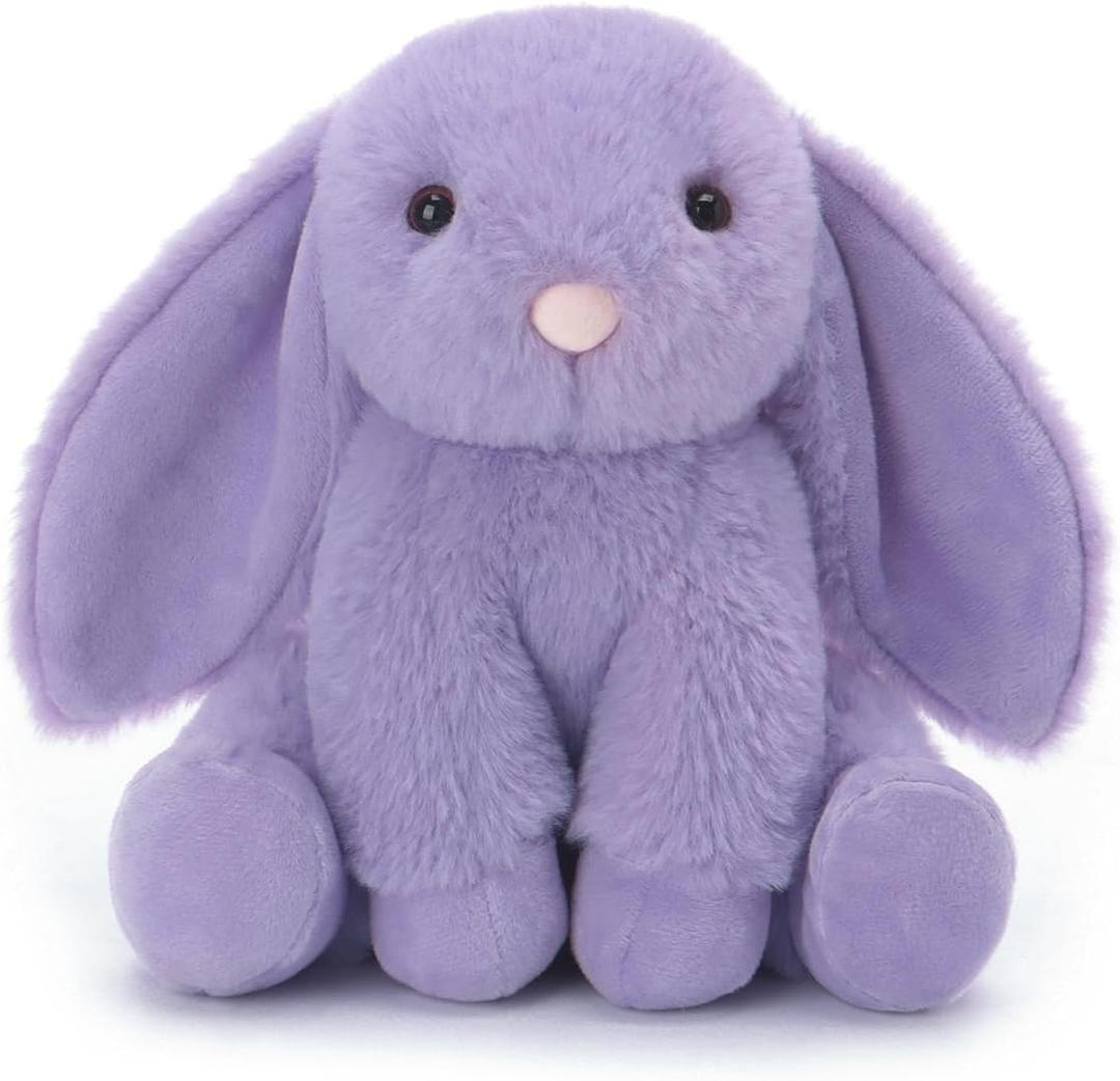 Apricot Lamb Toys Plush Purple Bunny Rabbit Stuffed Animal with Fluffy Soft Ears (Purple Bunny, 8 Inches)