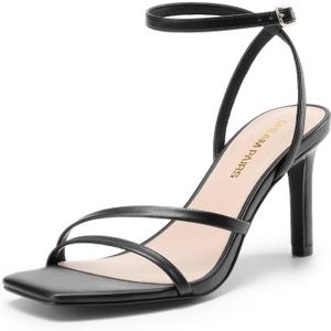 DREAM PAIRS Womens High Stilettos Heels Open Toe Square Sandals Ankle Strap Pumps Sexy Comfort Strappy Dress Shoes Party Wedding Heeled Sandals (9)