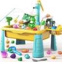 Water Table for Toddlers Kids Toys - Fishing and Water Play Set with Pump Bathroom and Outside Toys for Boys 3-8 Years Old