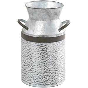 Deco 79 Metal Decorative Vase Milk Can Centerpiece Vase, Flower Vase for Home Decoration 8" x 7" x 12", Gray