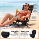 Joyfair 2 Pack Beach Chair Camping Chairs Set(High Back), Heavy Duty Folding Low Lawn Camp Chair for Adults for Outdoor Sport Fishing, Armrest Chair with Portable Bag, Pillow, Cup Holder (Black), 31 inches x 25 inches x 32 inches