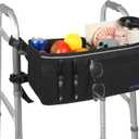 Walker Basket for Seniors, Walker Accessories, Folding Walker Bag with Large Capacity & Never Tipping Over, Best Gift- Black (Not Fit Rollator Walkers)