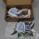 Set of 2 Wrist Corsage Wristlet for Wedding Bridesmaid Mother Grandmother for Bridal Shower Wedding Artificial Roses Flower Prom (Dusty Blue)