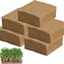 50 Pack Jute Grow Mat 5 x 5 Inch Hydroponic Grow Pads, Hydroponic Hemp Fiber Grow Pads for Germination Trays for Wheatgrass Sprouts and Organic Production