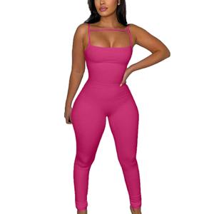 Women Spaghetti Strap Bodycon Tank One Piece Jumpsuits Rompers Playsuit, Large