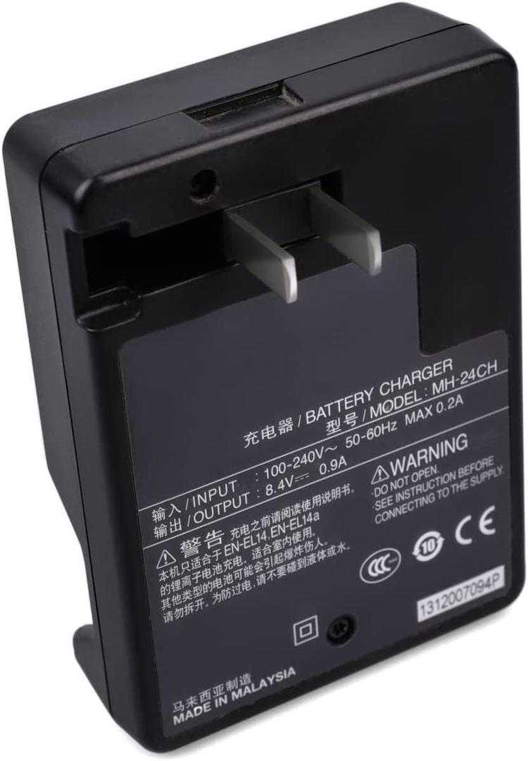 Original Battery Charger MH-24 MH24 Compatible with Nikon EN-EL14 EN-EL14A D3400 D5500 D5600 D5100 D5200 D5300 D3100 D3200 P7100 P7000 Df