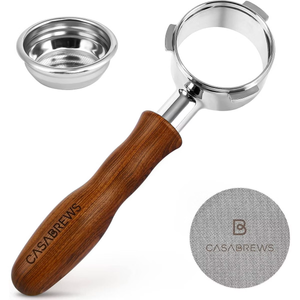 Casabrews 58mm Bottomless Portafilter with 3 Ears, Professional Espresso Portafilter with Filter Basket and Puck Screen, Compatible with CASABREWS Ultra, 5700 Series, 4700Gense and Neutron Pro