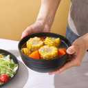 Unbreakable Wheat Straw Cereal Bowls Set of 6, 24 oz Microwave and Dishwasher Safe Lightweight Soup and Salad Bowl Sets, Reusable Dessert Bowls for Rice, Pasta, Snack, Fruit, BPA Free (Black)