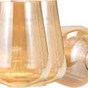  Glass Lamp Shade for Light Fixture, 6.3" Height, 1-5/8 Inch Fitter, 3 Pack Clear Amber Seeded Bubble Effect Glass Shade Replacement Globe