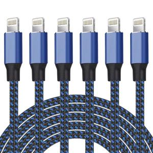 iPhone Charger [Apple MFi Certified] Lightning Cable 6PACK-3/3/6/6/6/10 FT Nylon Braided iPhone Charger Cord High Speed Cord for iPhone 14/13/12/11 Pro Max/XS MAX/XR/XS/X/8/7/Plus/6S/6/iPad