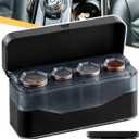 Larger Capacity Coin Holder for Car, Change Coin Organizer Compatible with Coins of Different Size, Compact & Portable Coin Dispenser Storage Fit for Most Vehicle Trucks Accessories Transparent Black (1 Pack)