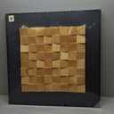 Framed 3D Textured Wood Wall Art, Modern Minimalist Nature Wood Geometric Artwork for Walls, Contemporary Rustic Black Sandstone Painting Wall Decor for Living Room, Bedroom, Kitchen, Office, 28x28