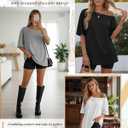 Oakgarden 3 Pack Women's Off Shoulder Tops Oversized Half Sleeve T Shirts Casual Loose Tees Summer Basic Tunic (XL)