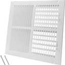 12 x 12 Inch [Duct Opening] Air Vent Covers for Wall or Ceiling - High Airflow 2 Way Steel Ventilation - Adjustable Wall/Ceiling Register, 13-3/4 Inch x 13-3/4 Inch [Overall Dimensions]