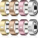 8 Pack Cover Compatible with Oura Ring Gen 4/Oura Ring Gen 3 Horizon/Heritage,Charging Derectly,Matte Texture Wear-Resistant Anti-Scratch TPU Protector for Oura Rings Women MenB,Size 8 (Gold x 2+Silver x2+Rosegold x2+Pink x2)