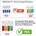 Quick-Change Push Button Water Filter Set, Replacement for Premier RO Pure&Zero Pure Reverse Osmosis System - 4-Pack Filtration kit, BUT DOES NOT Fit Watts Kwik-Change RO System