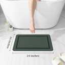 chakme Bathroom Mat Rugs 24x16, Ultra Thin Magic Mat Bath Rug Non Slip Bath Rugs Quick Dry Absorbent Bath Mats for Bathroom Floor, (Dark Green, 24"x16")