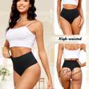 LEVAO 4 Pack Tummy Control Thong for Women High Waist Seamless Underwear | Postpartum Gentle Compression, No Panty Lines Under Leggings, Tame the Tummy Flab, No Show Shaper S-XXL (XXL)
