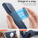 SURITCH for Samsung Galaxy S25+ Plus Phone Case, Magnetic Shockproof Protective Cover with Camera Cover & Adjustable Metal Kickstand for Galaxy S25+ Plus(2025)-Dark Blue
