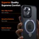 2024 New Upgrade 360 Spin Titanium Magnetic Stand for iPhone 15 Case [16FT Military Grade Shockproof] [Fit for MagSafe] Matte Translucent Slim Kickstand iPhone 15 Phone Cover 6.1'', Black